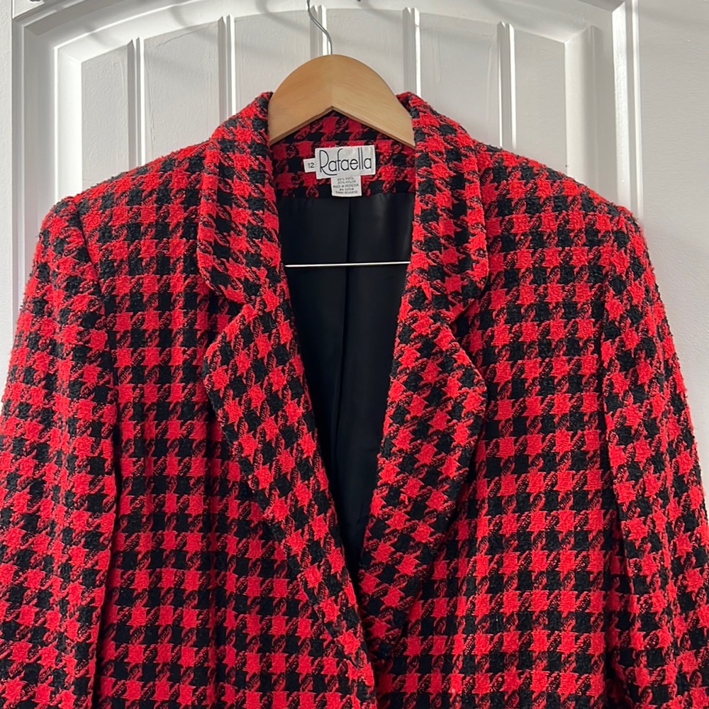 Red Tweed Plaid Jacket